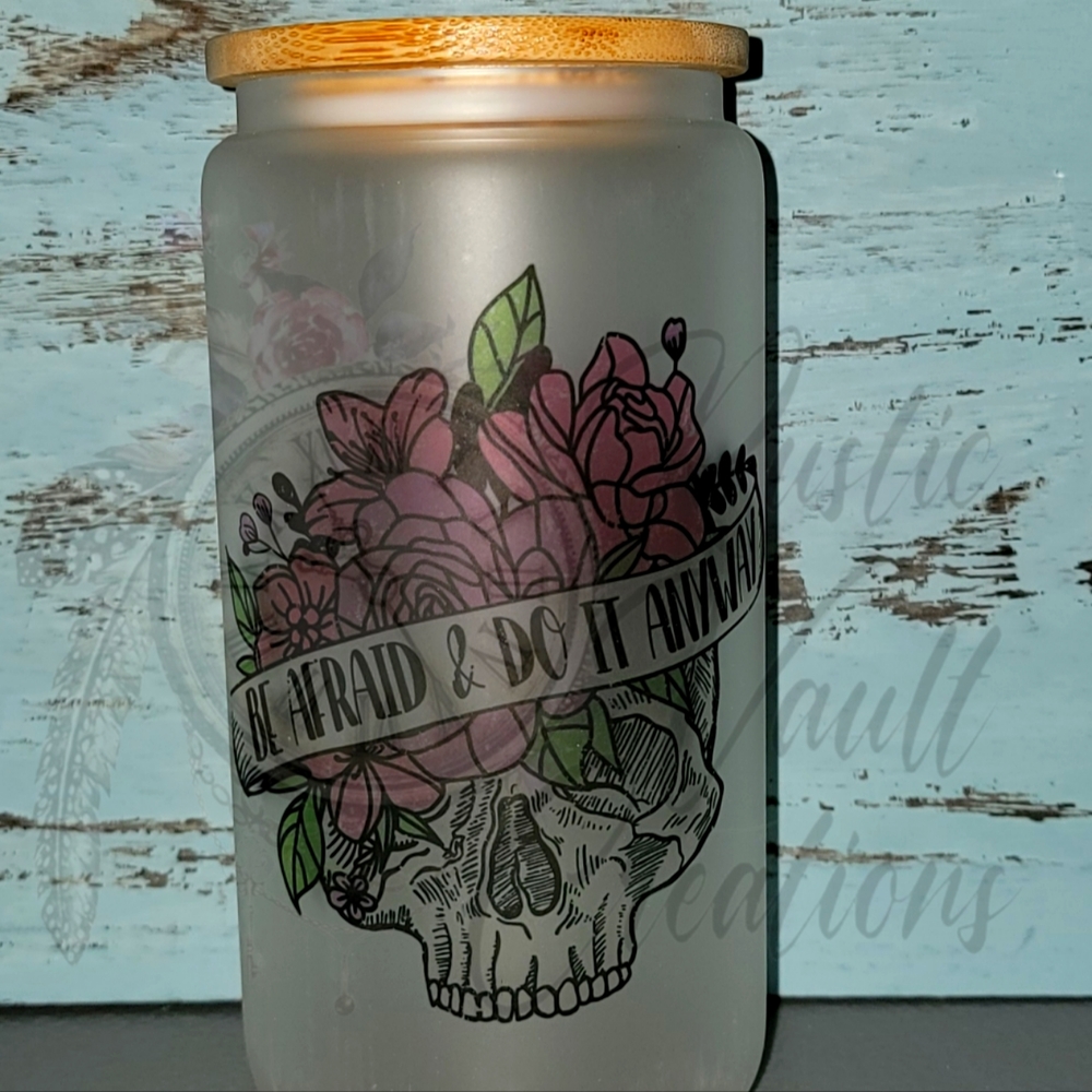 🆕 16 oz FROSTED GLASS TUMBLER